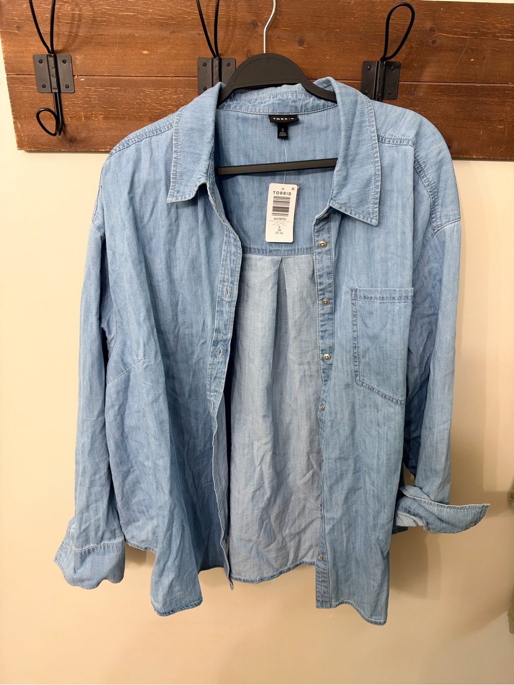 torrid Light Blue Denim Button-Down Shirt